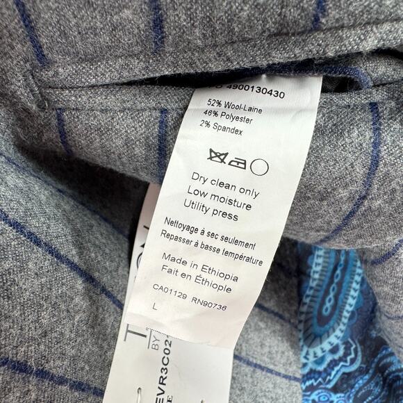 Tayion Mens Classic Fit Pinstripe Suit Vest Gray Blue L - Picture 4 of 4